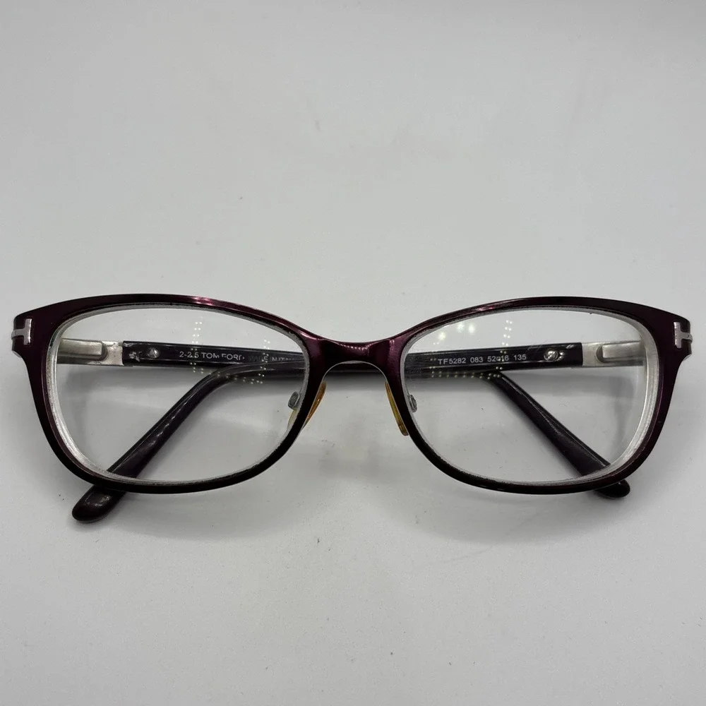 Tom Ford TF5282 083 Burgundy Women's Eyeglasses Frame 52-16-135mm Italy #C416